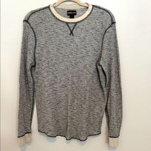 Helix Y2K Thermal Gray Knit Top size L